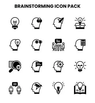 Brainstorming DuoTone Icons Pack Ilustración de archivo
