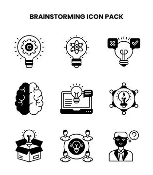 Brainstorming DuoTone Vector Icons Pack 스톡 일러스트