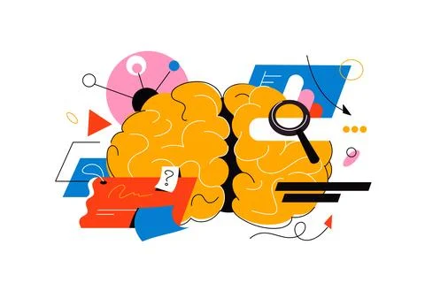 Brainstorming, finding creative idea Stock Illustration