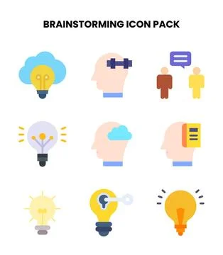 Brainstorming Flat Graphics Icons Pack Stockillustratie