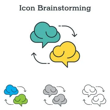Brainstorming flat icon design for infographics and businesses Stock Illustration