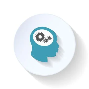 Brainstorming flat icon Illustrazione stock