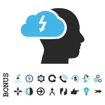 Brainstorming Flat Vector Icon With Bonus Stock Illustration