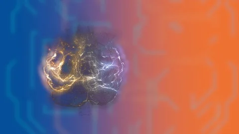 Brainstorming graphic animation. Glittering brain under pressure, scattering up Video stock 125967713