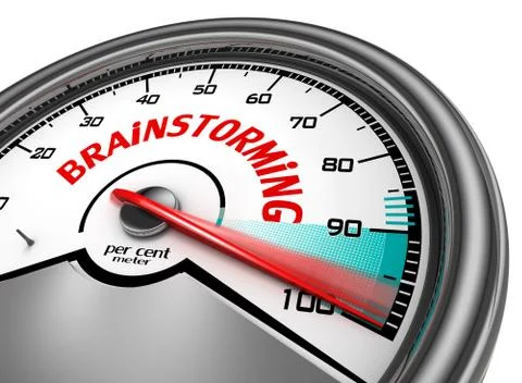 Brainstorming at hundred per cent conceptual meter Stock Illustration