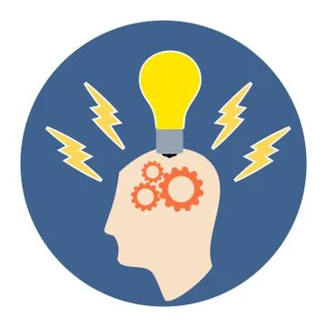 Brainstorming Icon. Flat style illustration. Stock Illustration