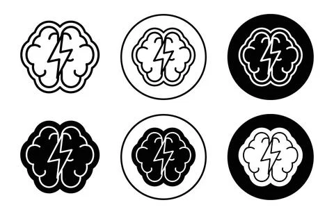 Brainstorming icon Outline flat Icon Illustrazione stock