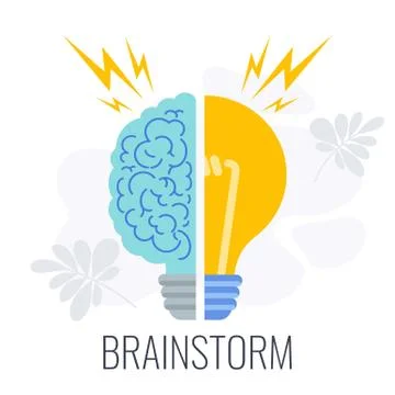 Brainstorming icons. Creative technique for generating ideas. 스톡 일러스트