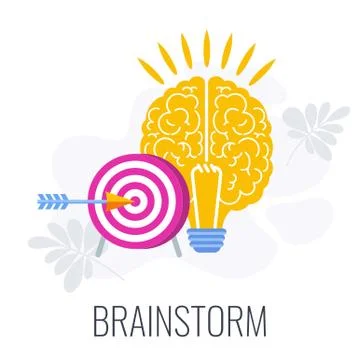 Brainstorming icons. Creative technique for generating ideas. Stock Illustration