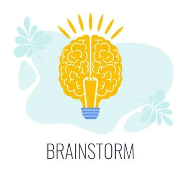 Brainstorming icons. Creative technique for generating ideas. Stock Illustration