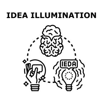 Brainstorming idea concept creating new solutions Stock-Illustration