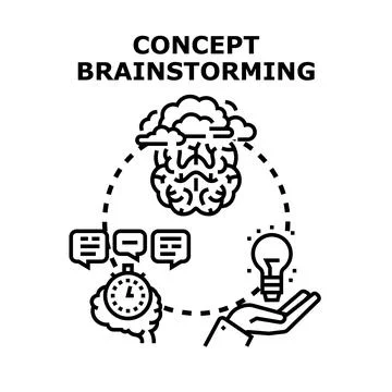Brainstorming idea concept developing creative solution process Stock-Illustration