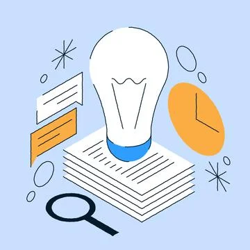 Brainstorming Idea Concept Isometric Illustration Stock Illustration