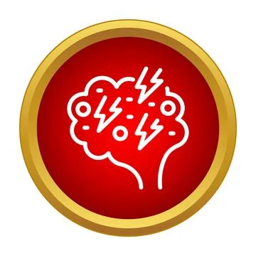 Brainstorming idea concept with lightning bolts inside the brain イラスト素材