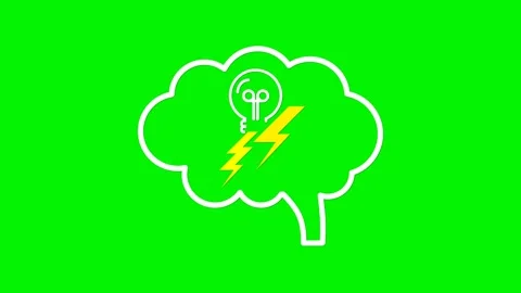 Brainstorming Idea Flat Icon Animation on Green Screen Stock Footage 341033544