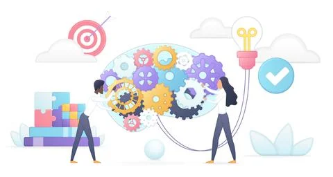 Brainstorming Idea Generation Brain Concept Vector Stock Illustration