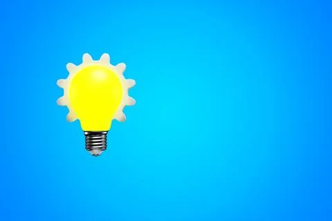 Brainstorming, idea. Glowing light bulb gear. Illustrazione stock