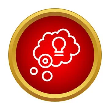 Brainstorming idea light bulb thought bubble icon Stock Illustration