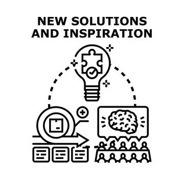 Brainstorming idea for new solution inspiration process イラスト素材
