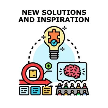 Brainstorming idea for new solution inspiration process Illustrazione stock