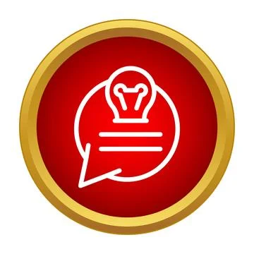 Brainstorming idea speech bubble lightbulb concept icon 스톡 일러스트