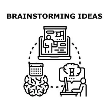 Brainstorming ideas for business development and project creativity Stock Illustration