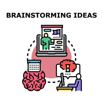 Brainstorming ideas for business development and project creativity Stock Illustration
