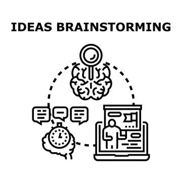Brainstorming ideas for creative business development solutions 库存插图