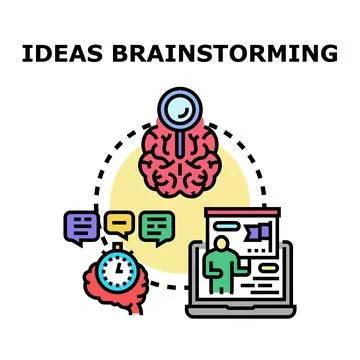 Brainstorming ideas for creative business development solutions Stock Illustration