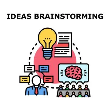 Brainstorming ideas for creative business improvement solutions Stock Illustration