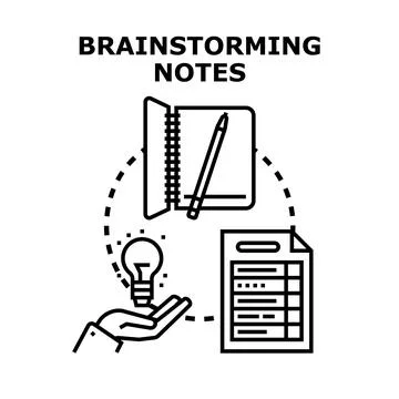 Brainstorming ideas for creative business planning and development Illustrazione stock