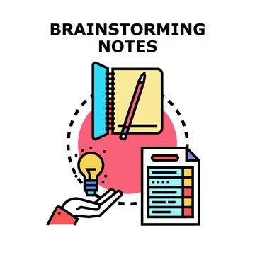 Brainstorming ideas for creative business planning and development Stock Illustration