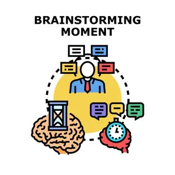 Brainstorming ideas for creative problem solving process Stock Illustration