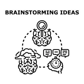 Brainstorming ideas for creative problem solving process Stockillustratie