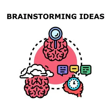 Brainstorming ideas for creative problem solving process イラスト素材