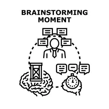 Brainstorming ideas for creative problem solving process Stock Illustration