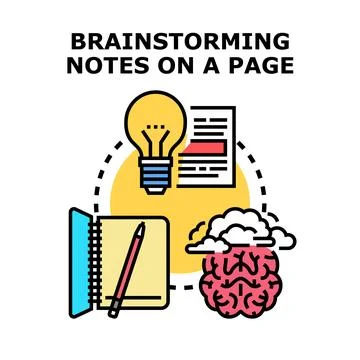 Brainstorming ideas, planning, and creative thinking process Stock Illustration