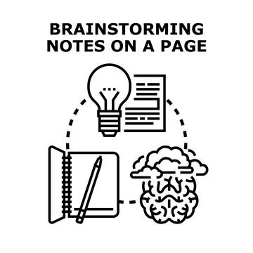 Brainstorming ideas, planning, and creative thinking process Illustrazione stock