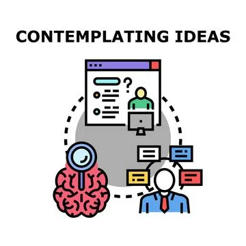 Brainstorming ideas for problem solving and creative thinking Stockillustratie