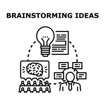 Brainstorming ideas process for business development strategy Stock Illustration