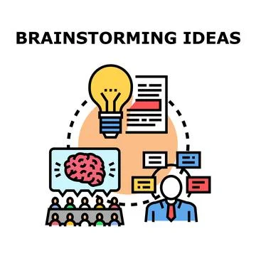 Brainstorming ideas process for business development strategy 库存插图