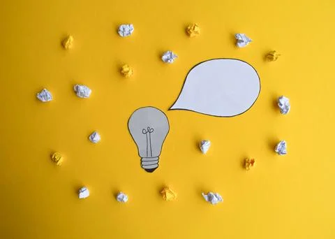 Brainstorming Ideas on Yellow Background Stock Photos