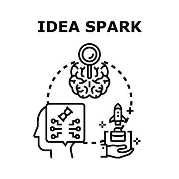 Brainstorming innovation process launching a startup concept Stockillustratie
