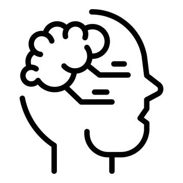 Brainstorming interaction icon, outline style Stockillustratie