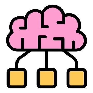 Brainstorming knowledge icon vector flat Illustrazione stock