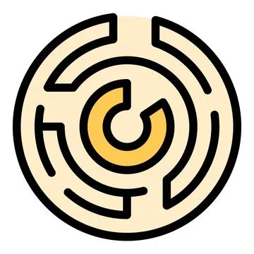 Brainstorming labyrint icon vector flat Stock Illustration
