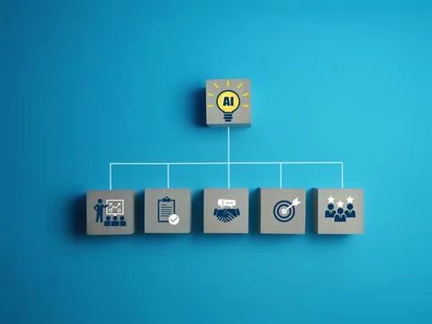 Brainstorming Light Bulb, Using AI to Generate Ideas to Help Solve Problems Stockfoto's