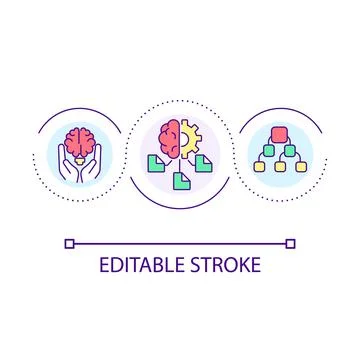 Brainstorming loop concept icon 스톡 일러스트