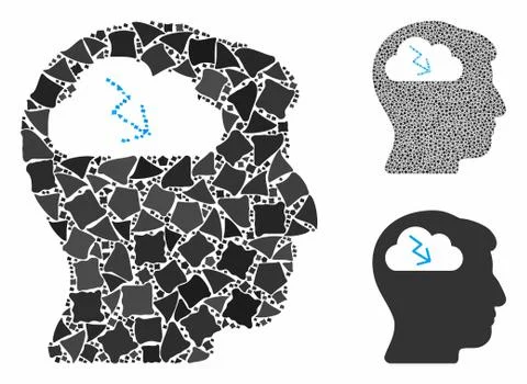 Brainstorming Mosaic Icon of Irregular Elements 스톡 일러스트