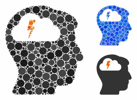 Brainstorming Mosaic Icon of Round Dots Stock Illustration